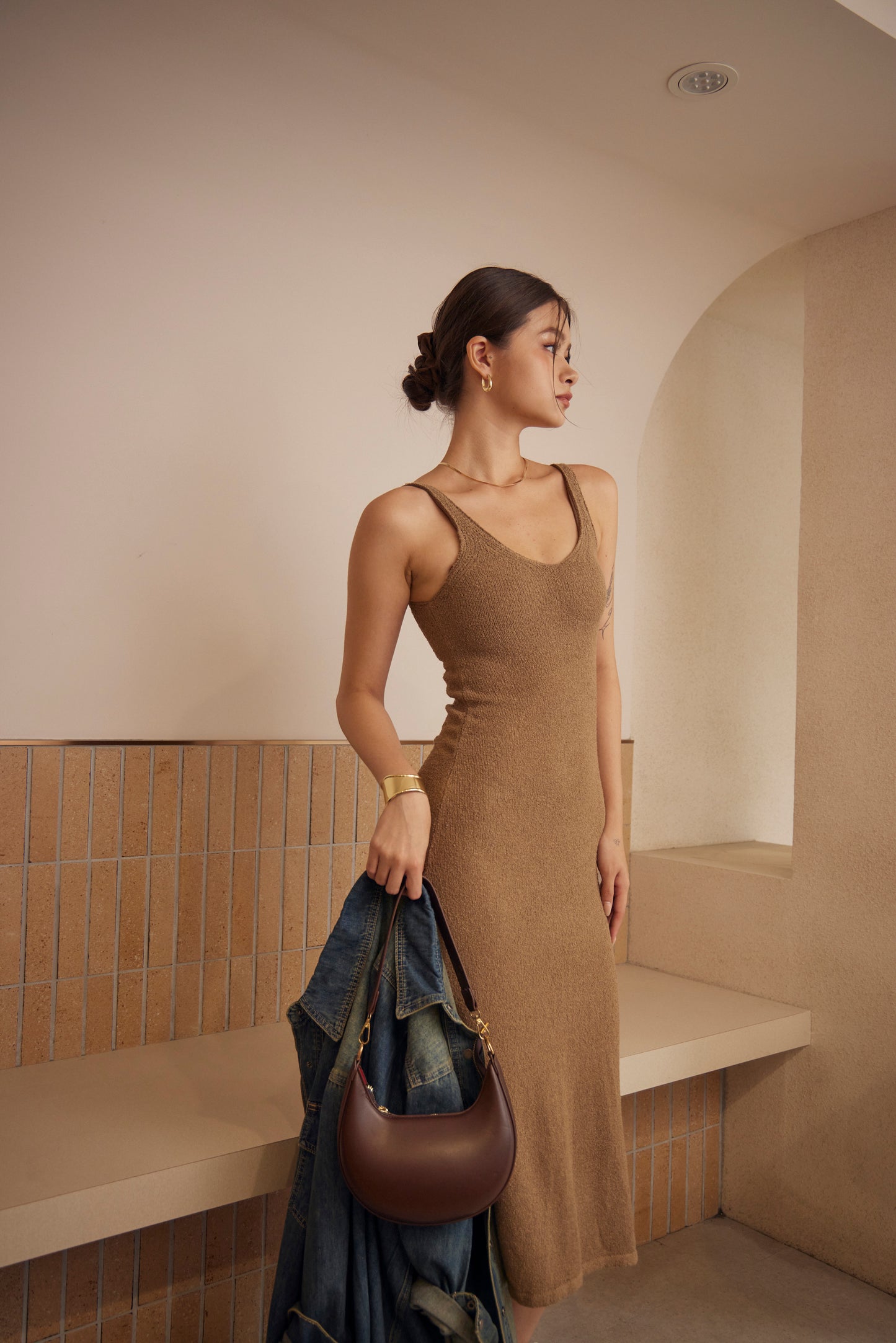 Loop Yarn V-Neck Bra Dress (超集中V領圈圈紗)