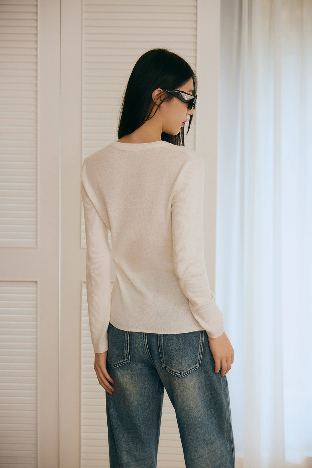 【預購】U-Neck Knit Long Sleeve Top (U領針織長袖百搭上衣)