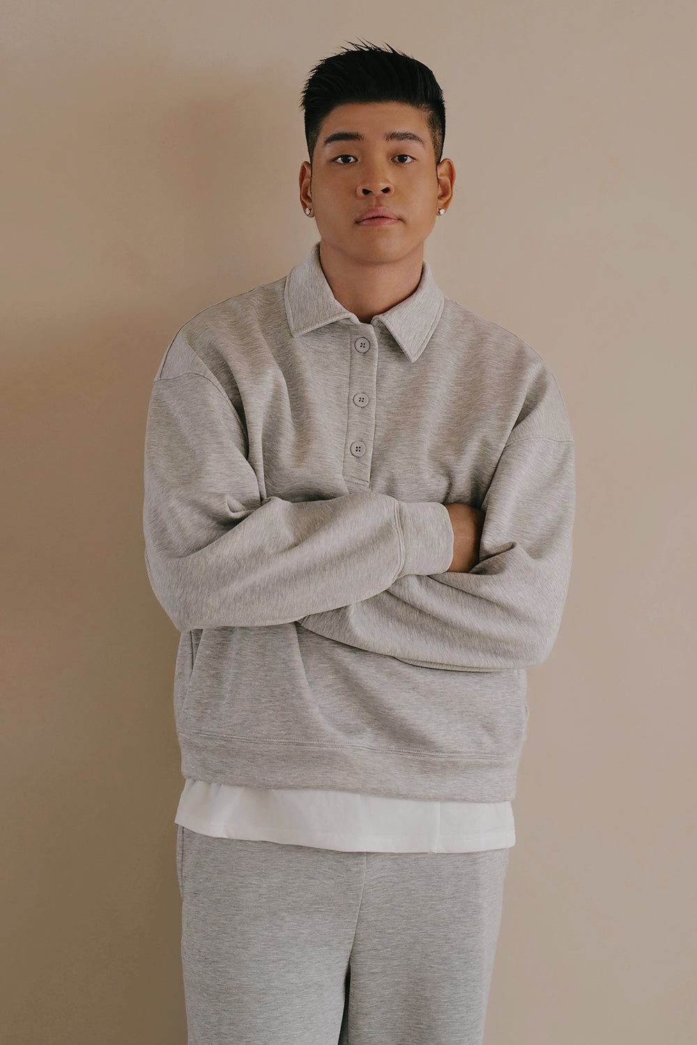 Airy Heater Button-Up Sweatshirt (太空寶寶開釦衛衣)