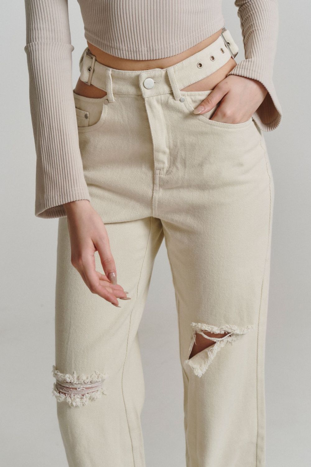 Cut-Out Cargo Pants