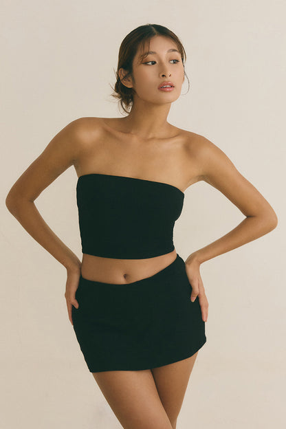 Elegant Rib Knit Strapless BraTop (羅紋平口)