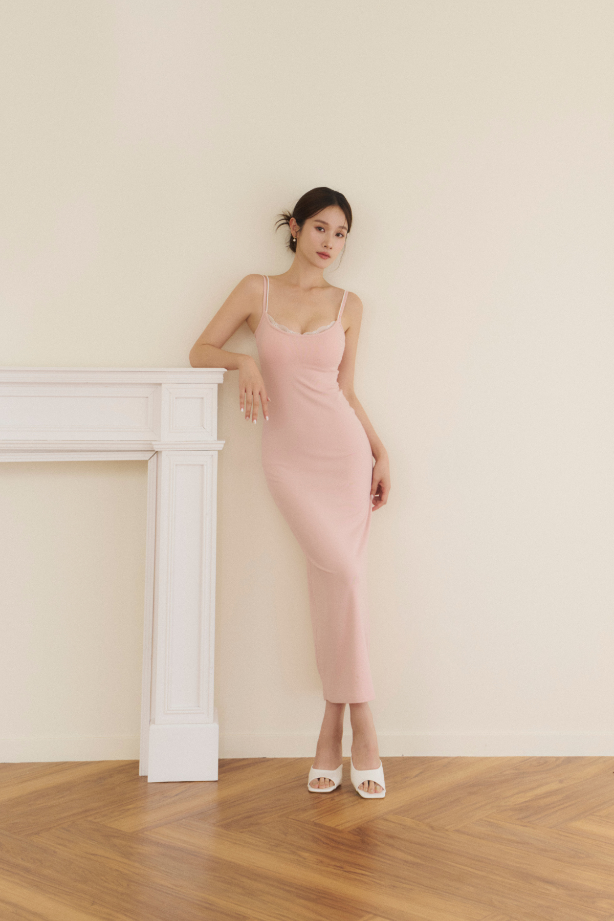 Lace Layered Modal Maxi Bra Dress<br/>蕾絲假兩件莫代爾長Bra Dress