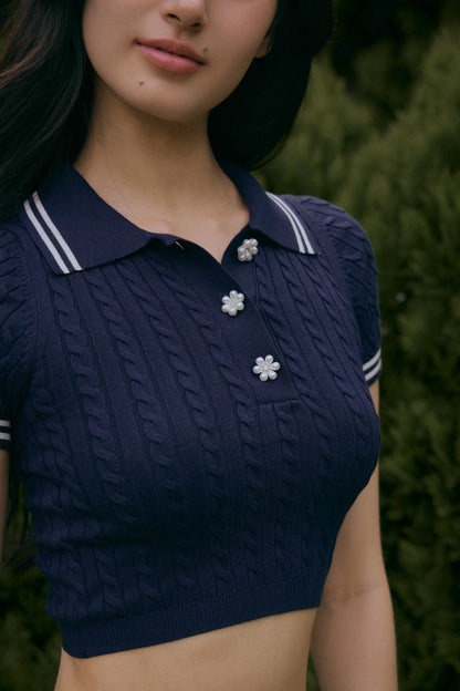 Afternoon Walk Knit Polo Top