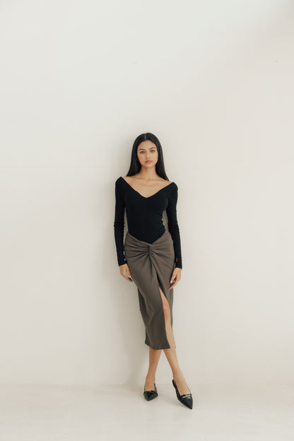 Warm Touch Twist Long Skirt (秋冬扭結裙)