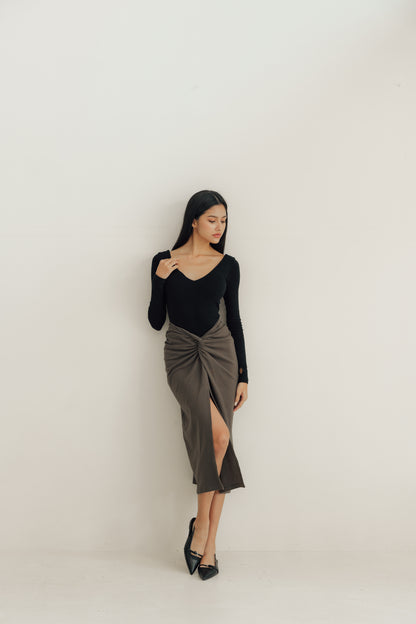 Warm Touch Twist Long Skirt (秋冬扭結裙)