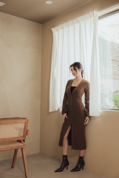 Wool Knit Long Cardigan (羊毛排釦罩衫)