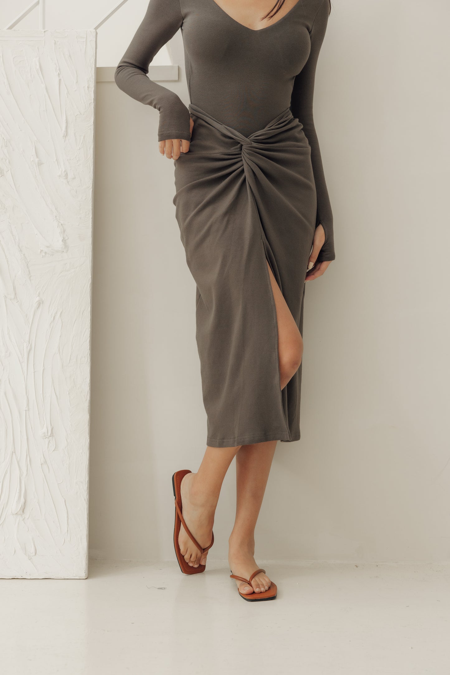 Warm Touch Twist Long Skirt (秋冬扭結裙)