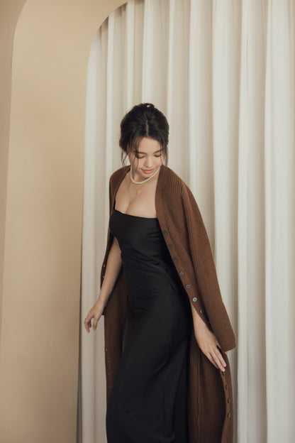 Wool Knit Long Cardigan (羊毛排釦罩衫)