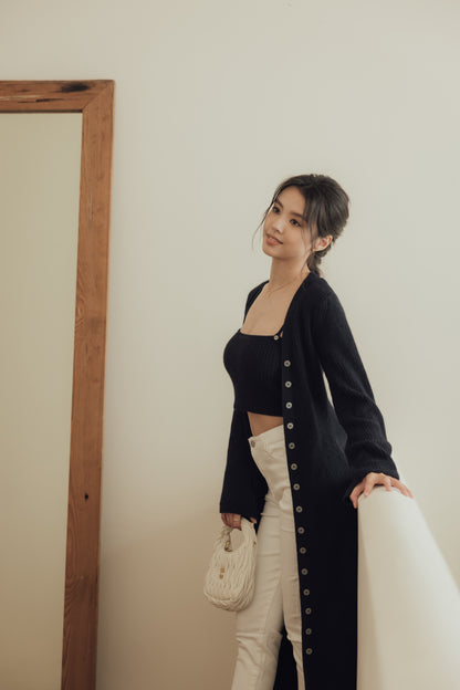 Wool Knit Long Cardigan (羊毛排釦罩衫)