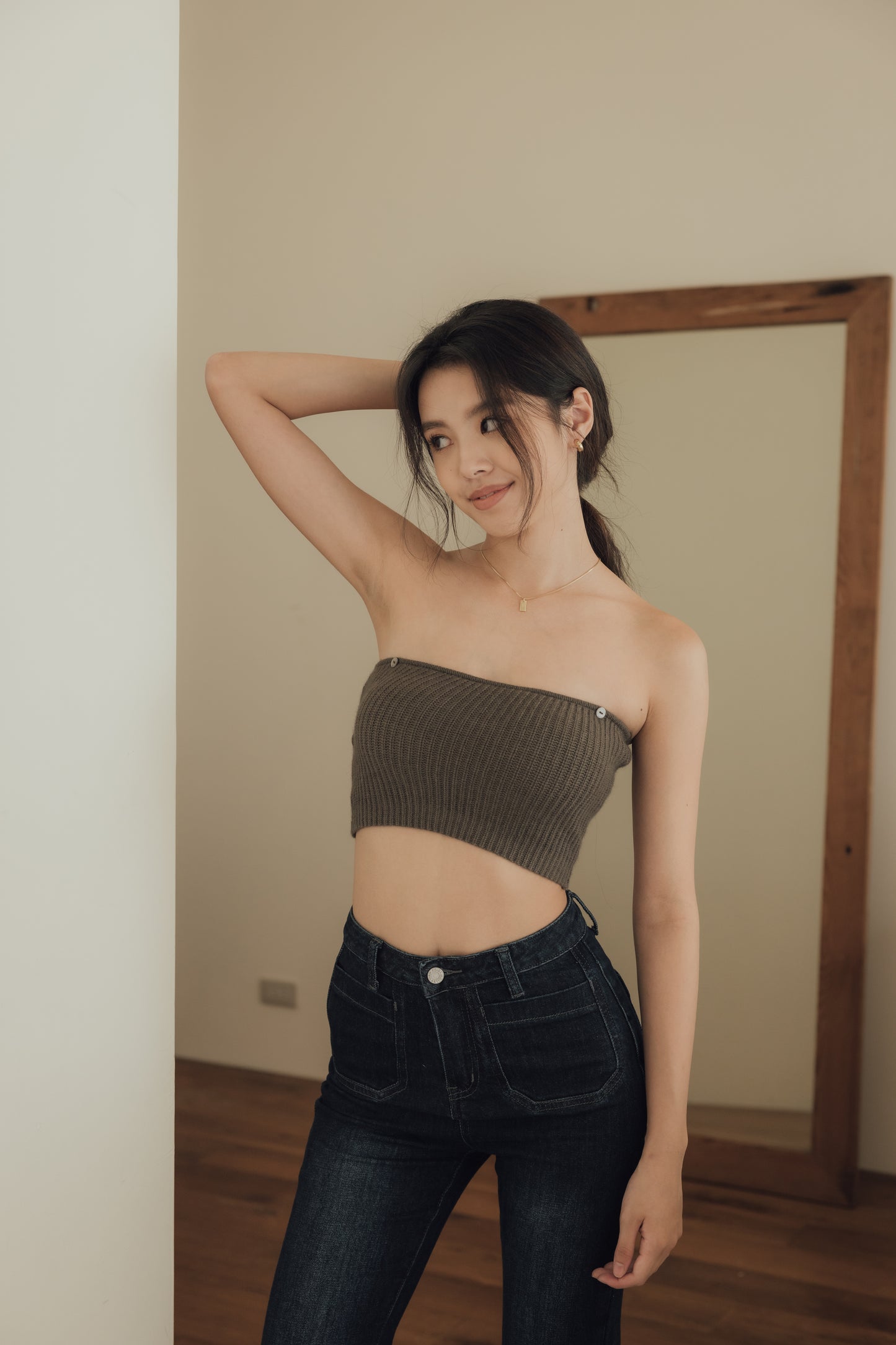 Wool Knit Push up Bra Top (push up可拆平口針織)