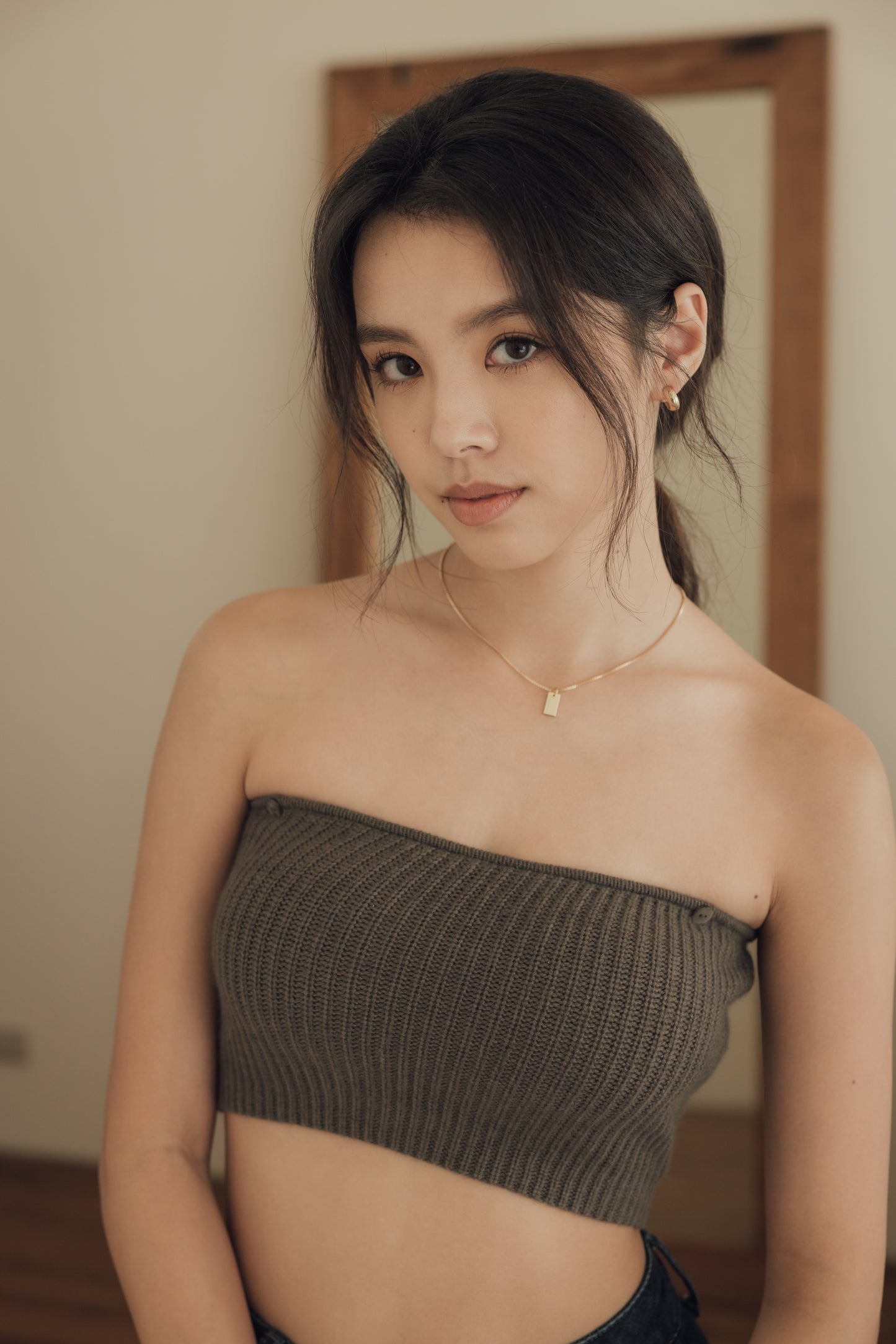 Wool Knit Push up Bra Top (push up可拆平口針織)