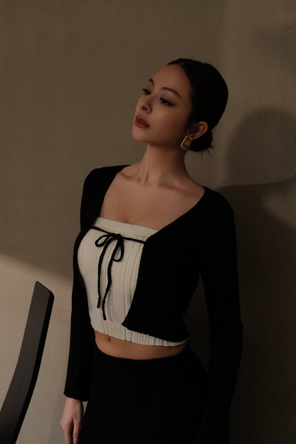 Wide Ribbed Knit Cardigan (針織綁帶小外套)