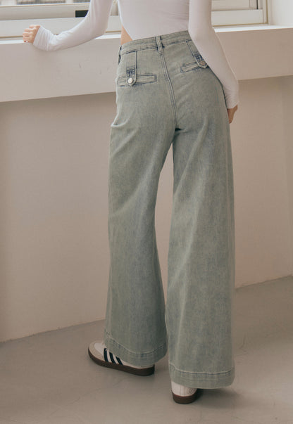 Wide Leg Straight Jeans (直筒牛仔寬褲)