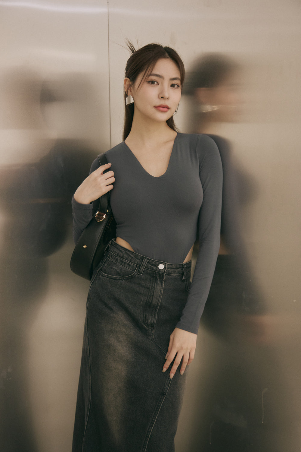 Push Up V-Neck Bodysuit (歐美深V連體Bra Top)