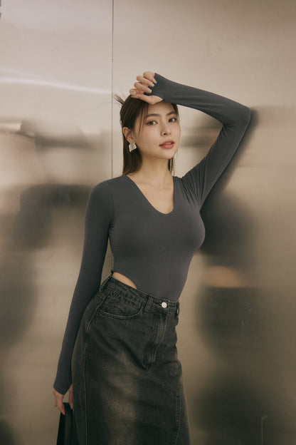 Push Up V-Neck Bodysuit (歐美深V連體Bra Top)