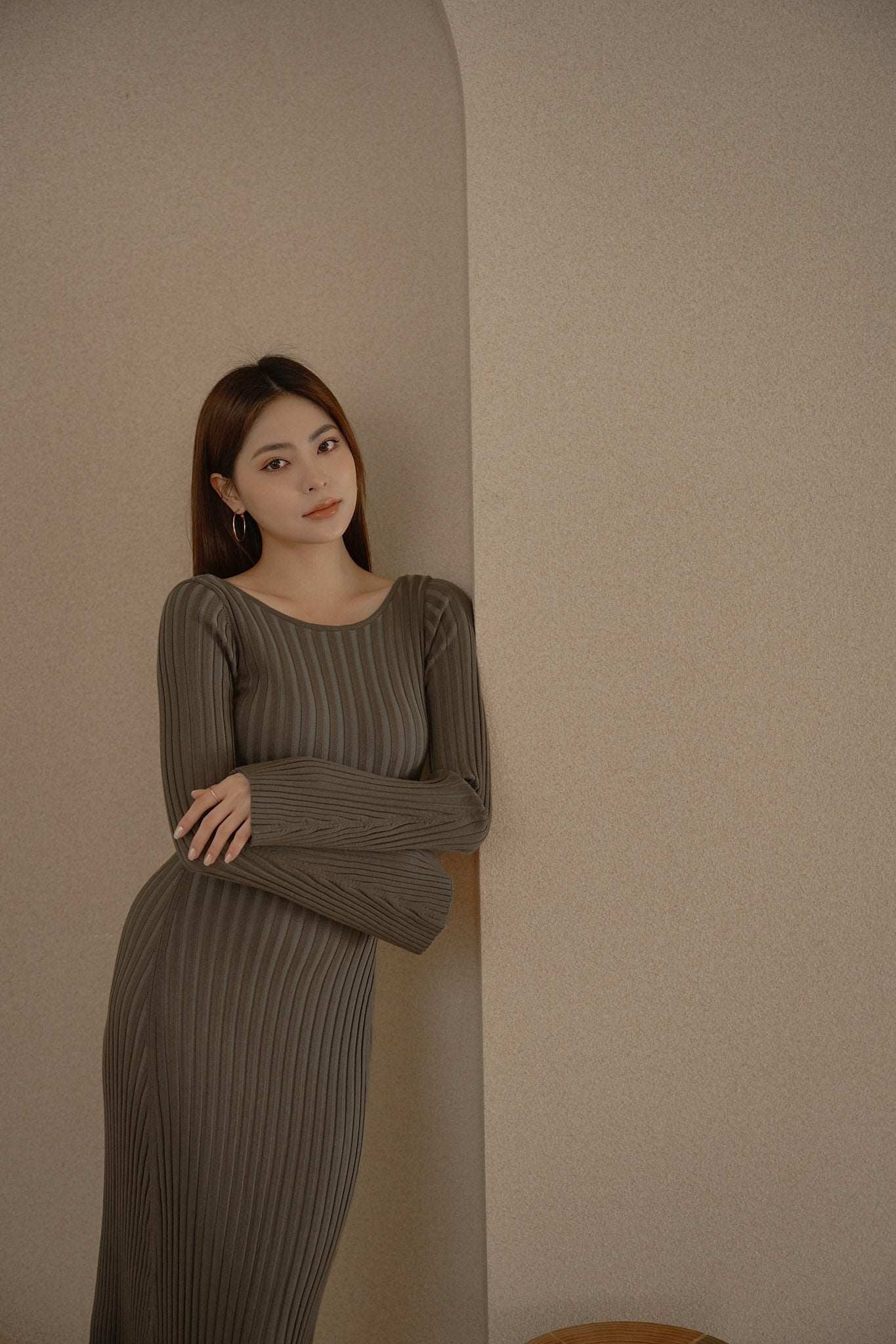 Knit Trumpet Sleeve Bra Dress (針織喇叭袖美背)