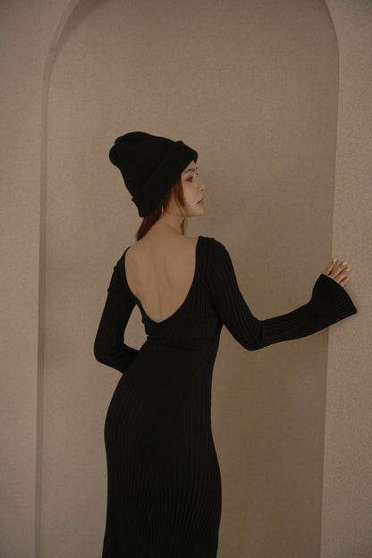 Knit Trumpet Sleeve Bra Dress (針織喇叭袖美背)