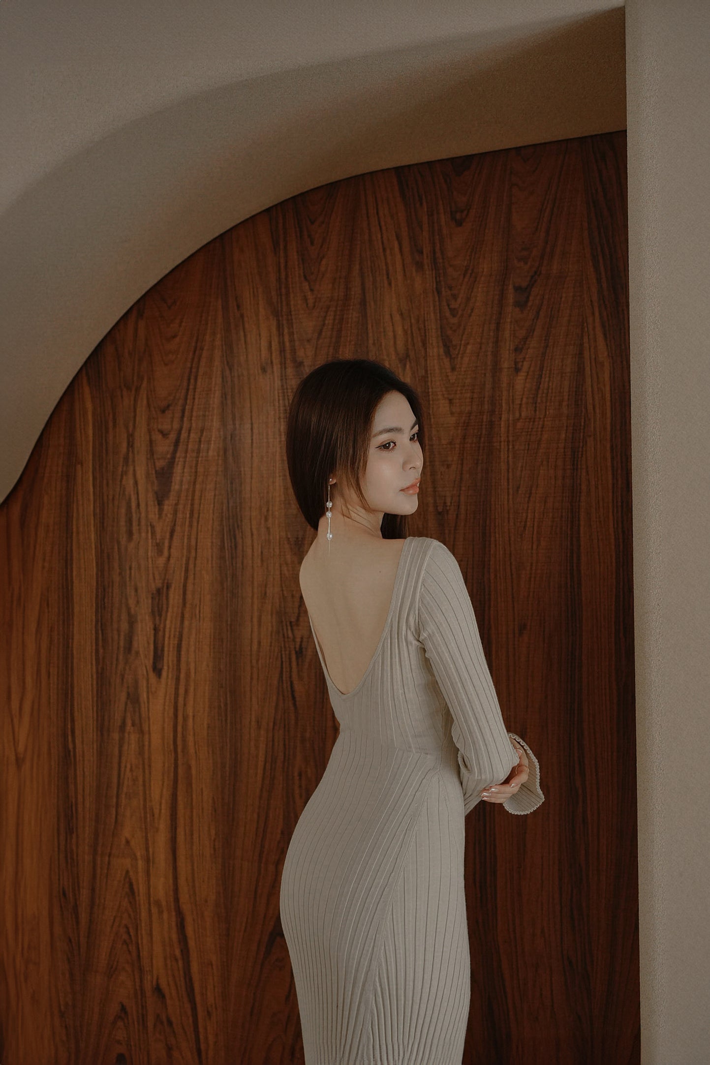 Knit Trumpet Sleeve Bra Dress (針織喇叭袖美背)