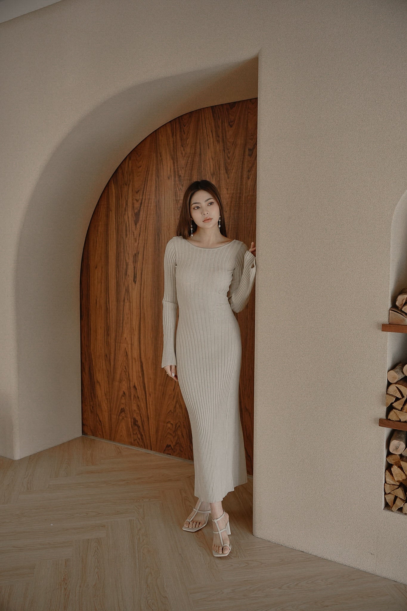 Knit Trumpet Sleeve Bra Dress (針織喇叭袖美背)