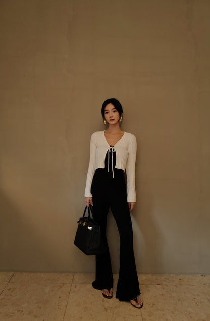 Wide Ribbed Knit Cardigan (針織綁帶小外套)