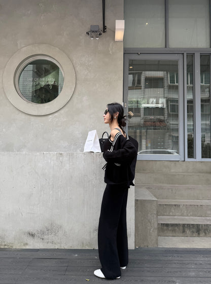 Afternoon Walk Knit Flared Pants (菱格針織喇叭褲) By mumm - Milu