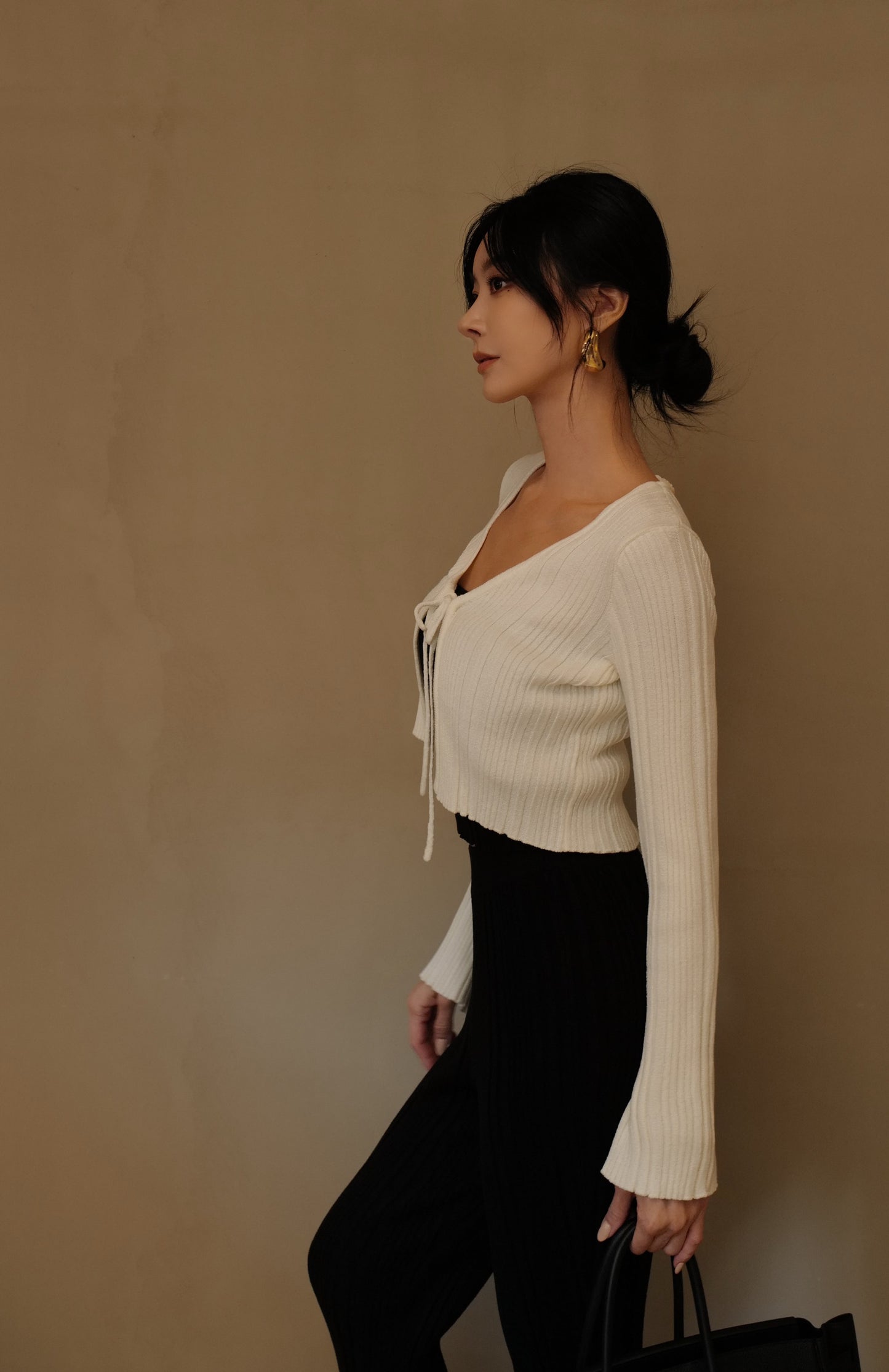 Wide Ribbed Knit Cardigan (針織綁帶小外套)