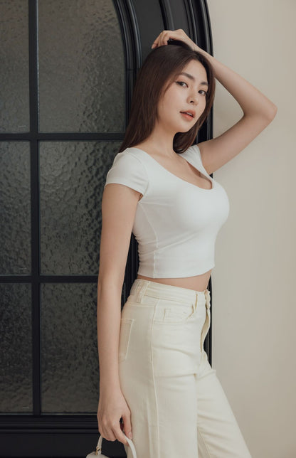 Round Neck Short Sleeve Bra Top (美胸圓領) By Beigy - Milu