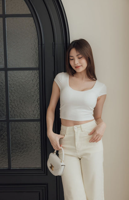 Round Neck Short Sleeve Bra Top (美胸圓領) By Beigy - Milu
