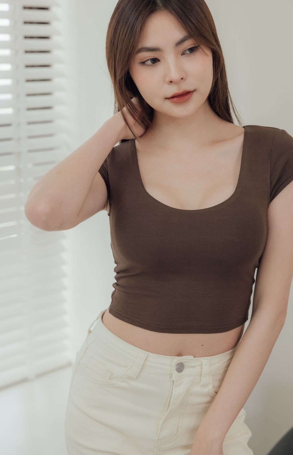 Round Neck Short Sleeve Bra Top (美胸圓領) By Beigy - Milu