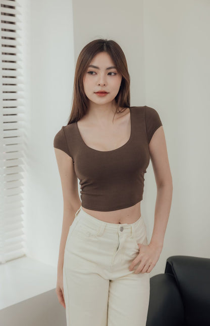 Round Neck Short Sleeve Bra Top (美胸圓領) By Beigy - Milu