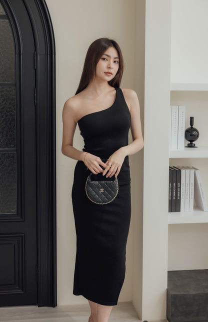 One Shoulder Maxi Bra Dress (單肩心機美背)