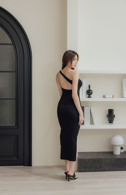 One Shoulder Maxi Bra Dress (單肩心機美背)