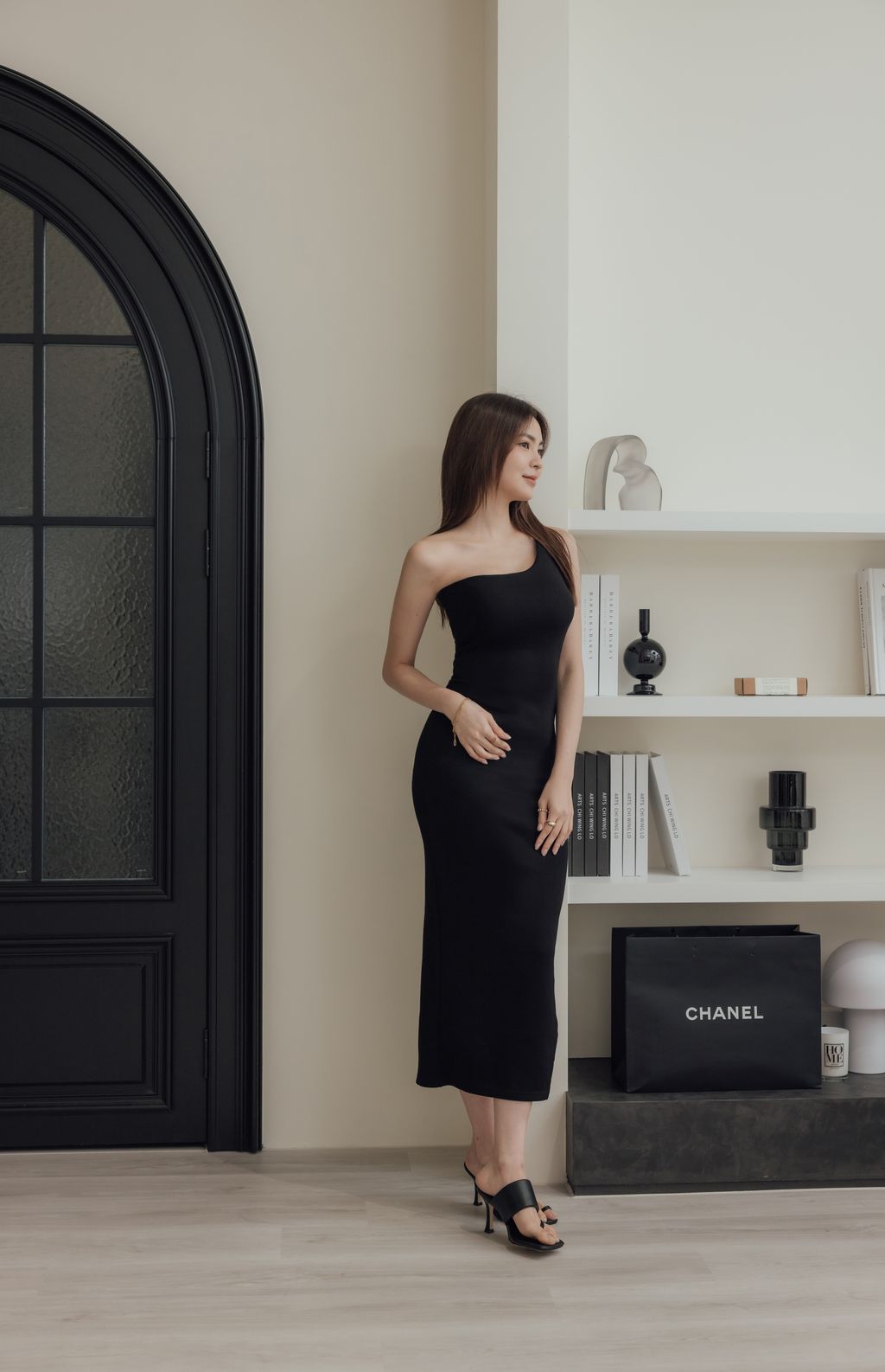 One Shoulder Maxi Bra Dress (單肩心機美背)