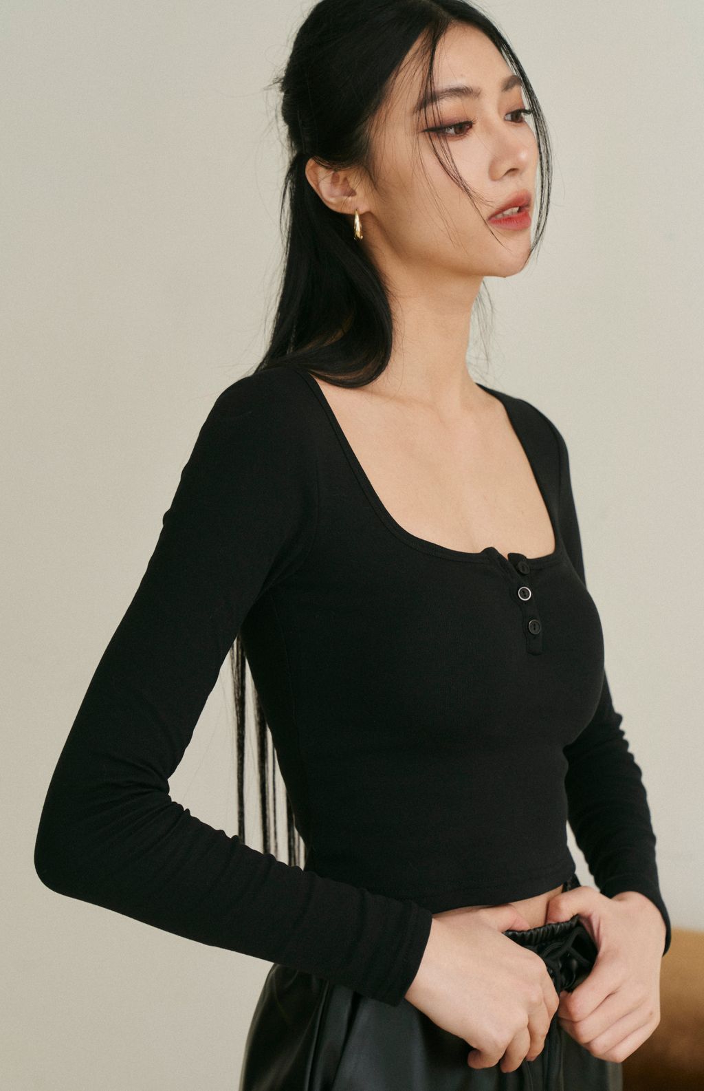 Front Button Long Sleeve Bra Top (美式可開釦長袖Bra Top)