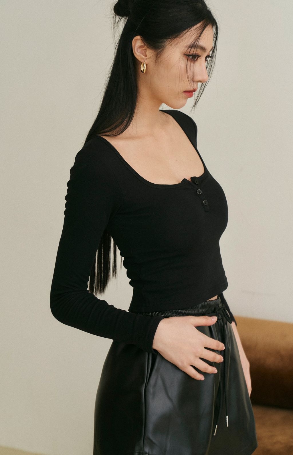 Front Button Long Sleeve Bra Top (美式可開釦長袖Bra Top)