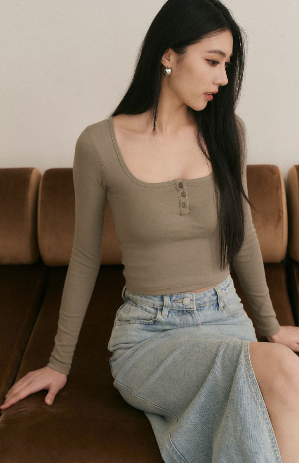 Front Button Long Sleeve Bra Top (美式可開釦長袖Bra Top)