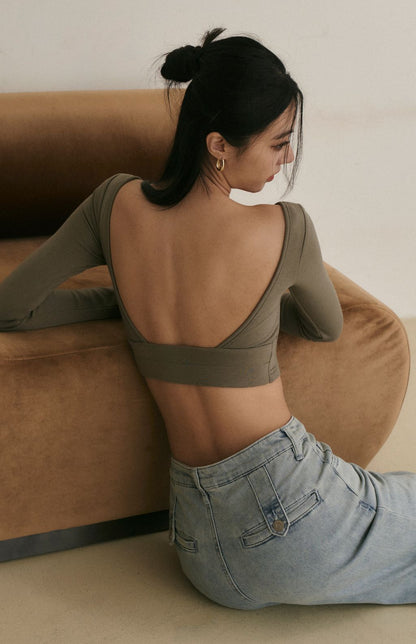 Open Back Square Neck Bra Top (爆乳方領美背Bra Top)