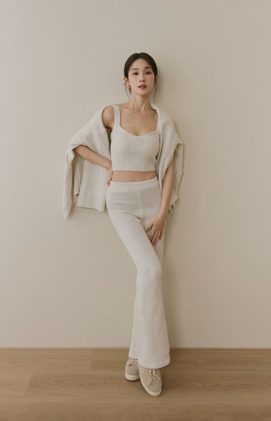 (預購) Soft Skin Wide Ribbed Pant<br/>親膚粗針長腿褲 By Beigy - Milu