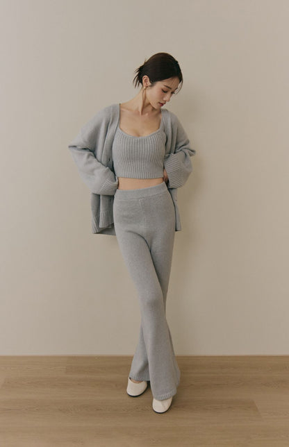 Soft Skin Wide Ribbed Pant (親膚粗針長腿褲)