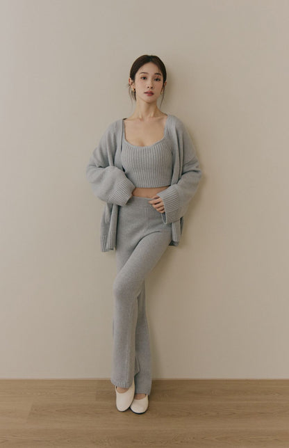 Soft Skin Wide Ribbed Pant (親膚粗針長腿褲)