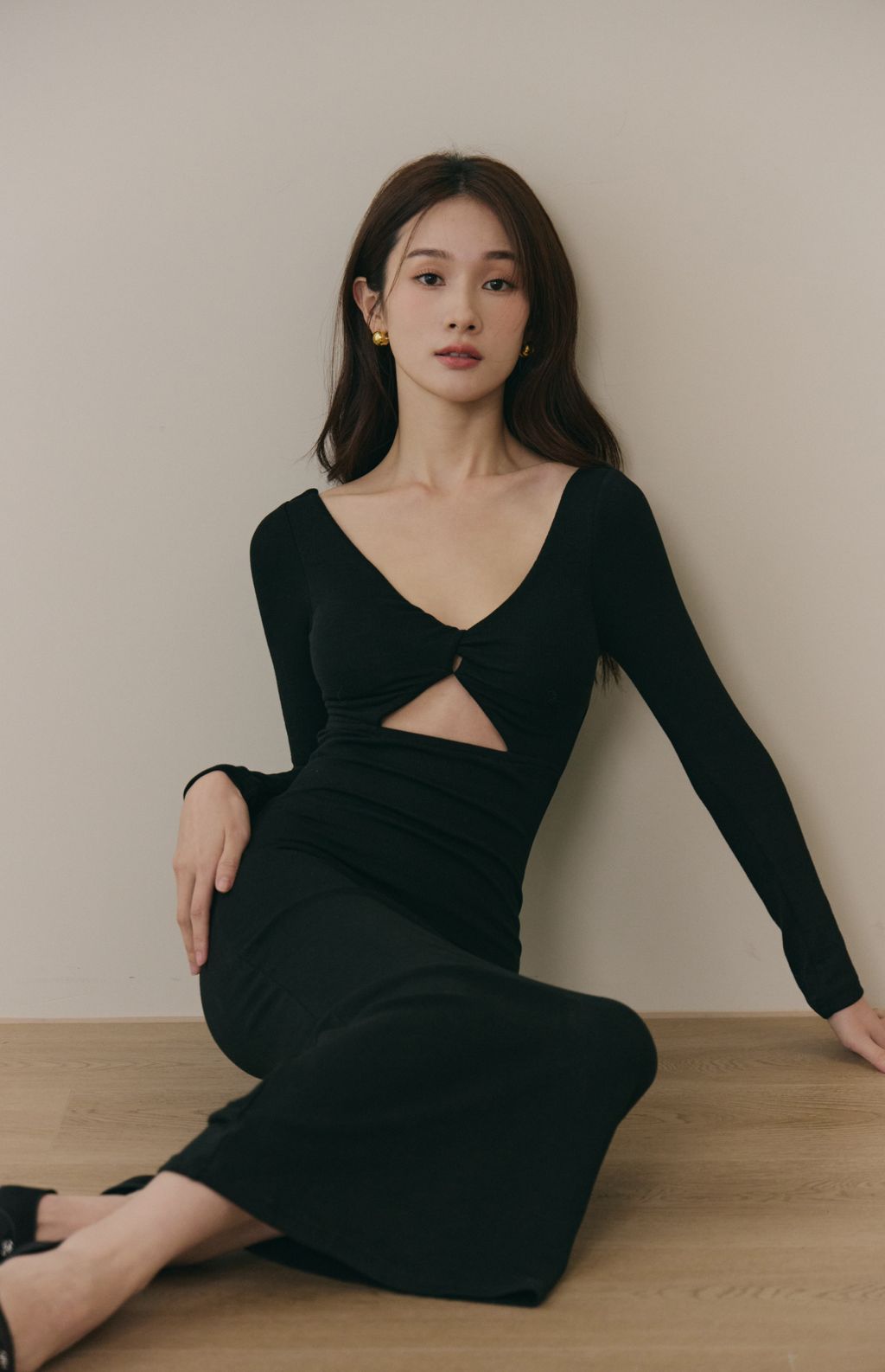 Front Twist Maxi Bra Dress (美胸扭結磨毛Bra Dress)