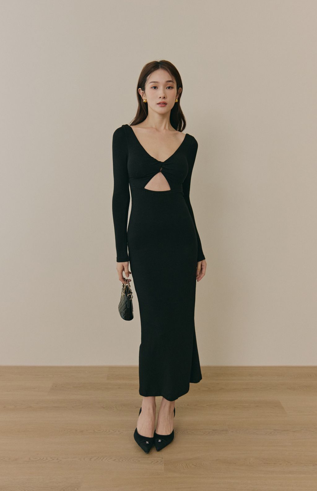 Front Twist Maxi Bra Dress (美胸扭結磨毛Bra Dress)