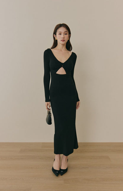 Front Twist Maxi Bra Dress (美胸扭結磨毛Bra Dress)