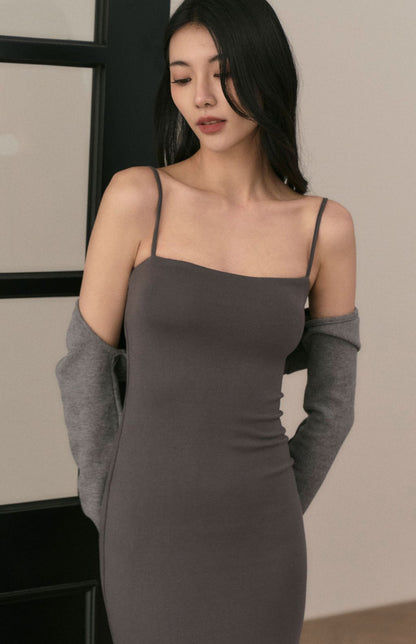 Slimming Spaghetti Strap Bra Dress (平口細肩修身Bra Dress) By Beigy - Milu