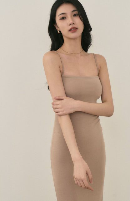 Slimming Spaghetti Strap Bra Dress (平口細肩修身Bra Dress) By Beigy - Milu