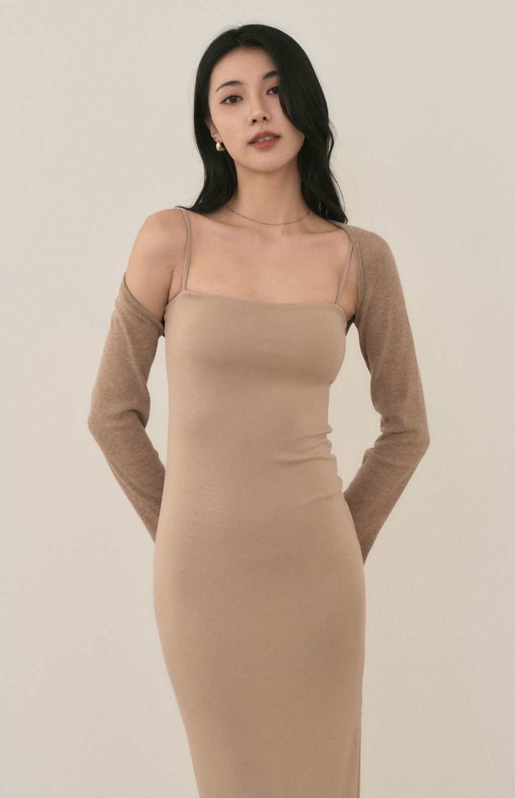 Slimming Spaghetti Strap Bra Dress (平口細肩修身Bra Dress) By Beigy - Milu