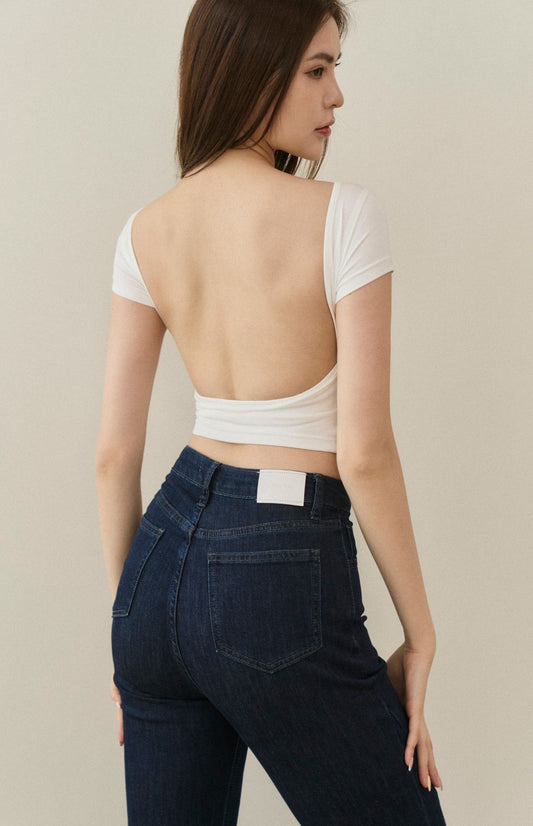 (現貨) -5kg Slim fit Jean<br/>顯瘦側車線不收邊牛仔褲 -【深藍 XS】
