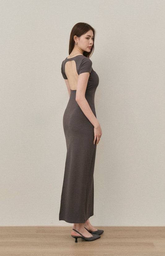 Square Neck Back Slit Bra Dress<br/>方領美背後開衩Bra Dress By Beigy - Milu