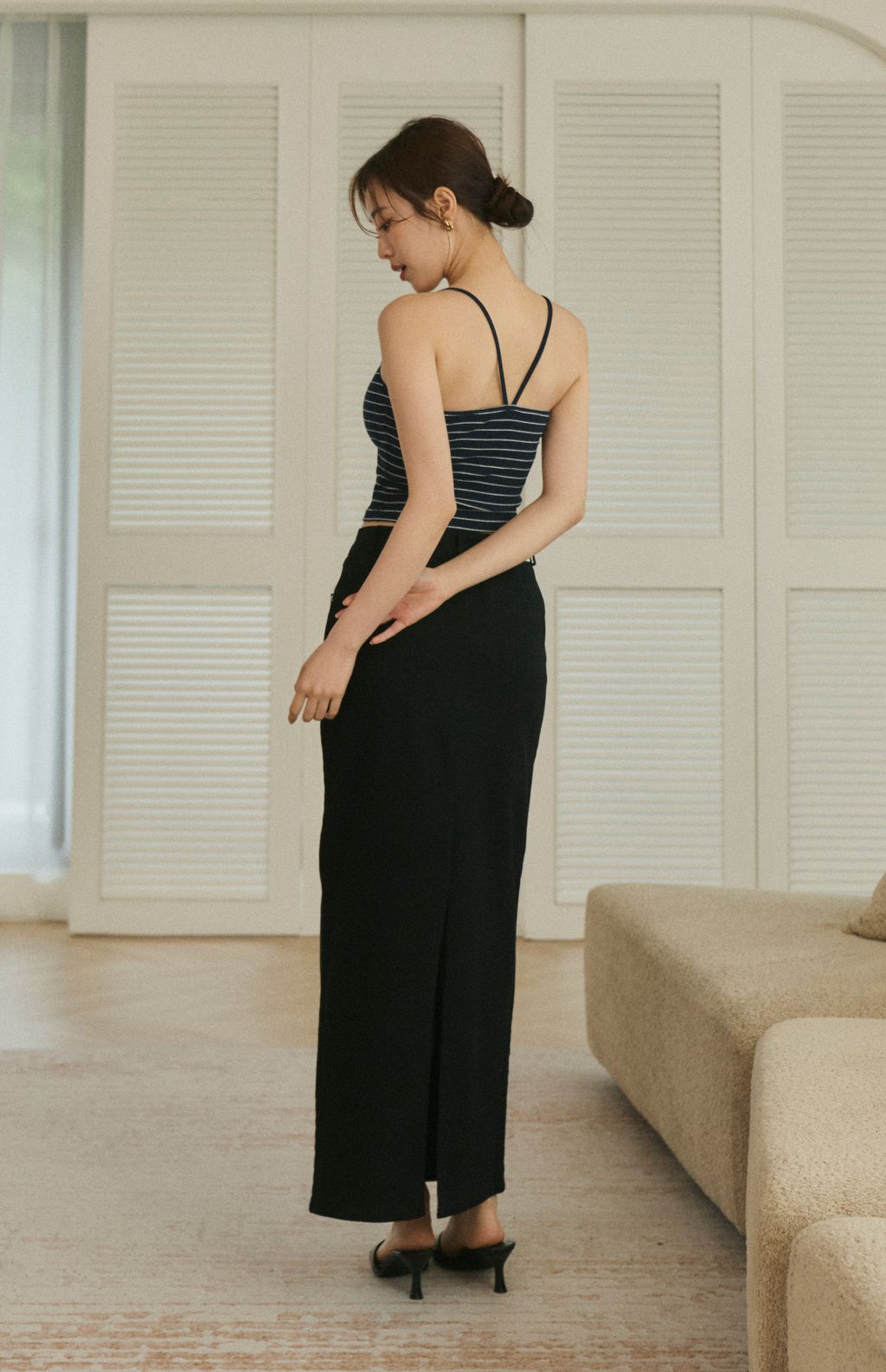 Stripe Ribbed Bra Top<br/>條紋針織美背Bra Top