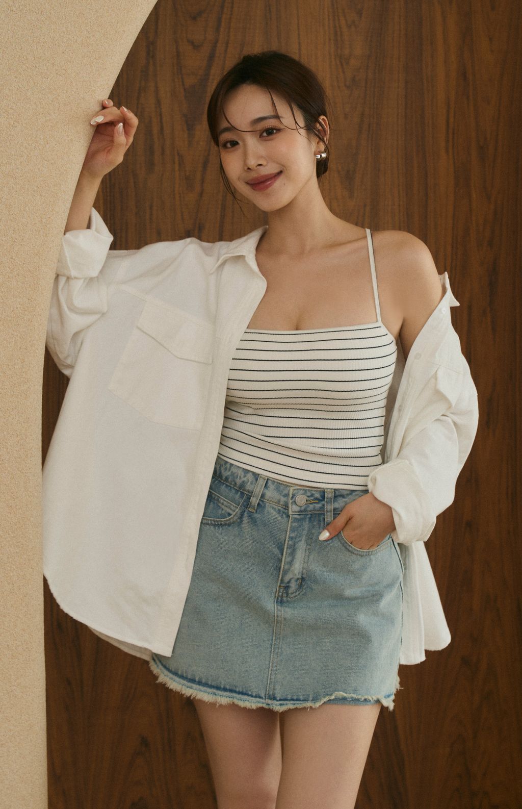 Stripe Ribbed Bra Top<br/>條紋針織美背Bra Top